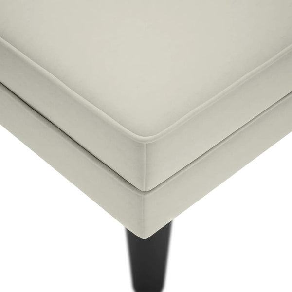 Creme Samt Chaiselongue mit Armlehne Rechts