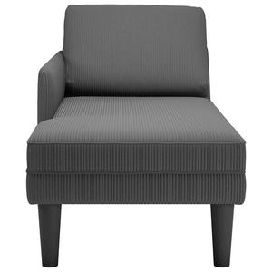 Chaiselongue Dunkelgrau Cordstoff mit Kissen