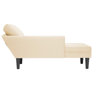 Creme Cord Chaiselongue mit Kissen