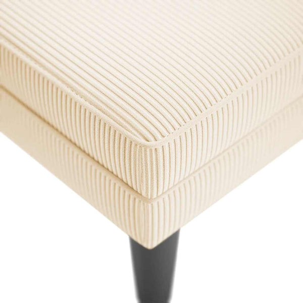 Creme Cord Chaiselongue mit Kissen