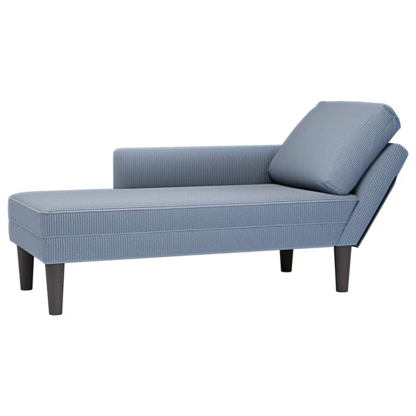 Blaue Cord Chaiselongue mit Kissen