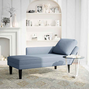 Blaue Cord Chaiselongue mit Kissen