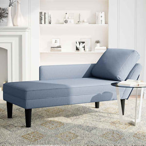 Blaue Cord Chaiselongue mit Kissen