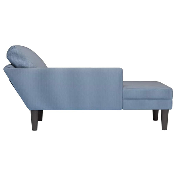 Blaue Cord Chaiselongue mit Kissen