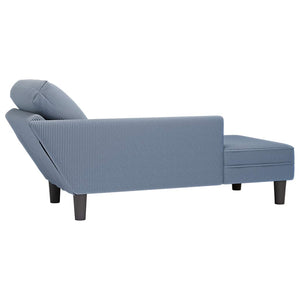 Blaue Cord Chaiselongue mit Kissen