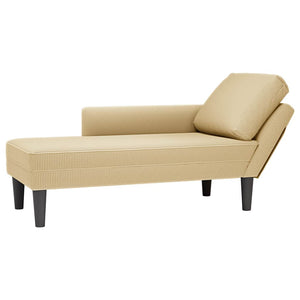 Graugrüne Cord Chaiselongue mit Kissen