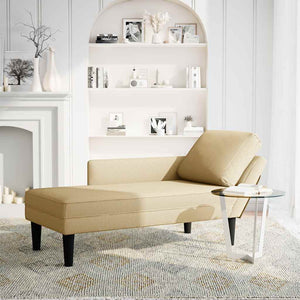 Graugrüne Cord Chaiselongue mit Kissen
