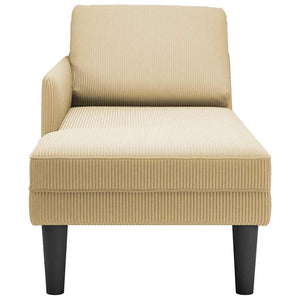 Graugrüne Cord Chaiselongue mit Kissen