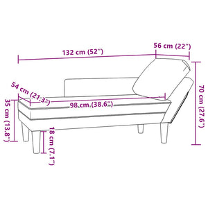 Graugrüne Cord Chaiselongue mit Kissen