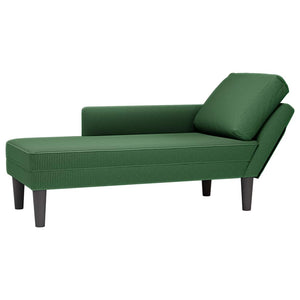 Chaiselongue Dunkelgrün Cordstoff mit Kissen