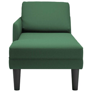 Chaiselongue Dunkelgrün Cordstoff mit Kissen