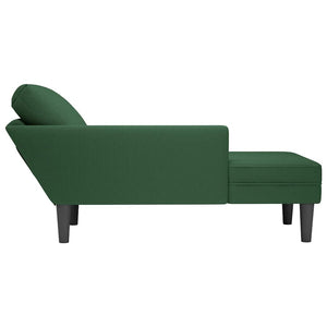 Chaiselongue Dunkelgrün Cordstoff mit Kissen