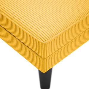 Hellgelbe Cord Chaiselongue mit Kissen