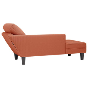 Rot-orange Cord Chaiselongue mit Kissen