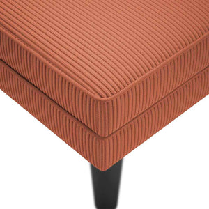 Rot-orange Cord Chaiselongue mit Kissen