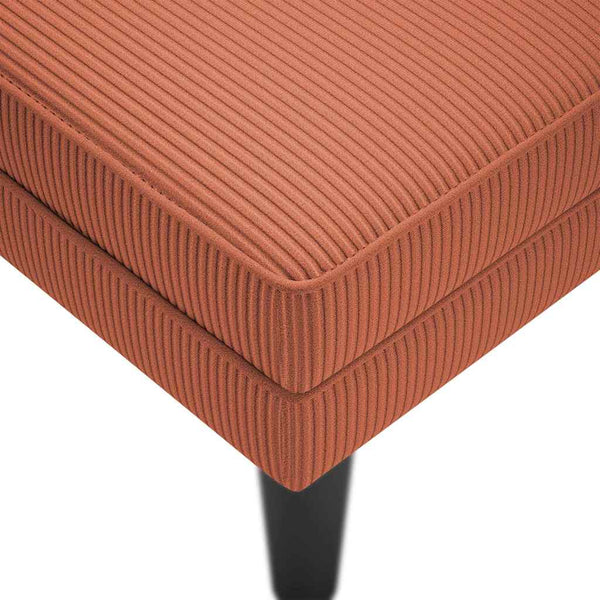 Rot-orange Cord Chaiselongue mit Kissen