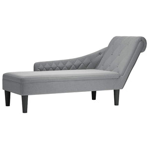 Hellgraue Chaiselongue mit rechter Armlehne