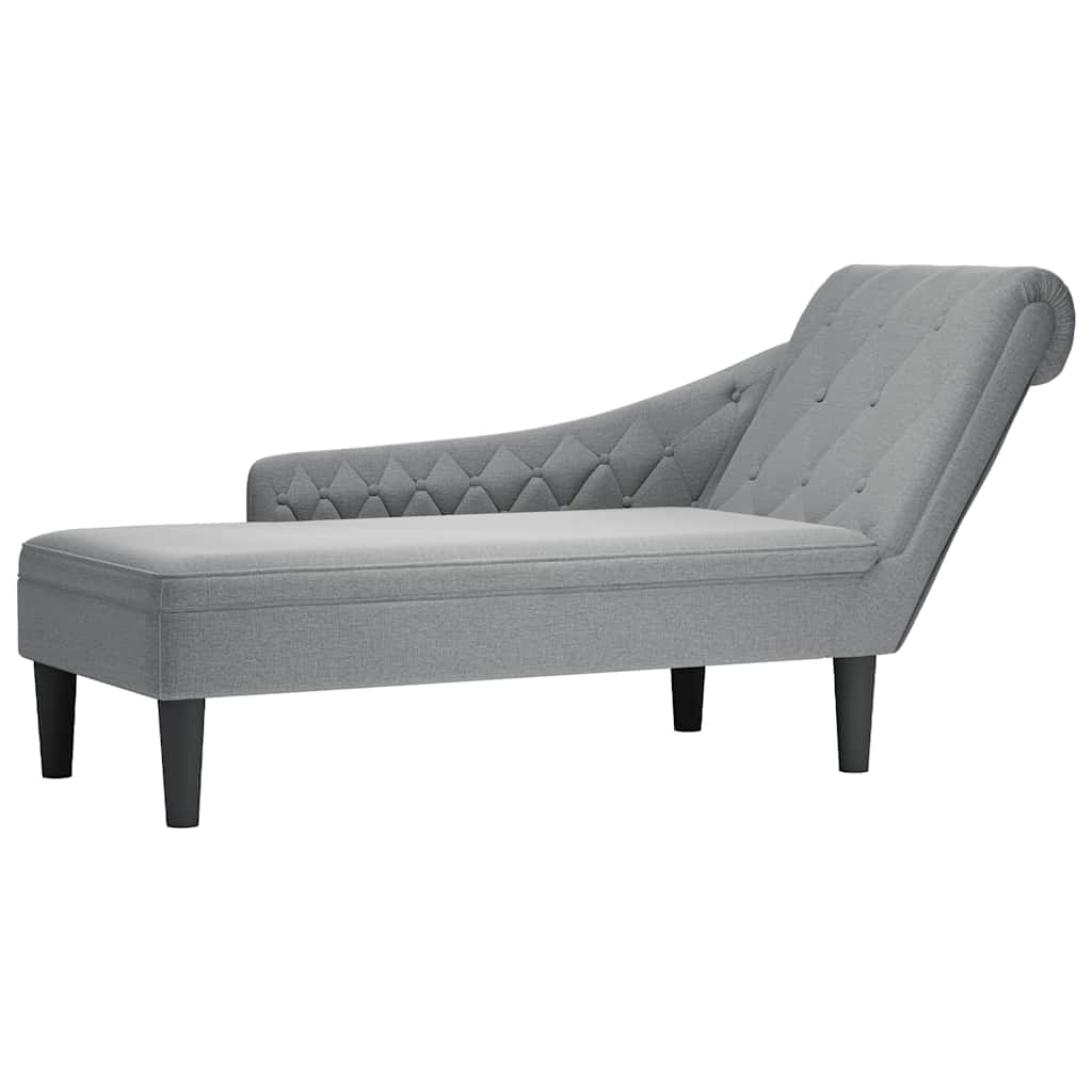 Hellgraue Chaiselongue mit rechter Armlehne