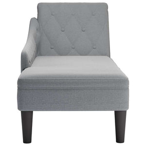 Hellgraue Chaiselongue mit rechter Armlehne