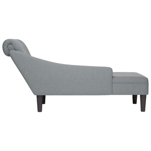 Hellgraue Chaiselongue mit rechter Armlehne