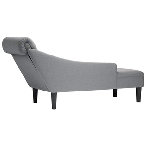 Hellgraue Chaiselongue mit rechter Armlehne
