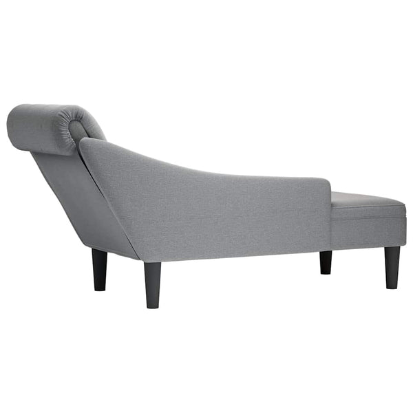 Hellgraue Chaiselongue mit rechter Armlehne