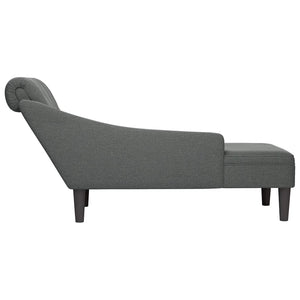 Dunkelgraue Chaiselongue mit Kissen, Rechte Armlehne