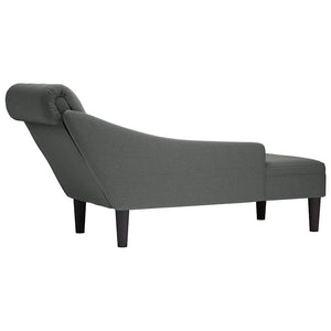 Dunkelgraue Chaiselongue mit Kissen, Rechte Armlehne
