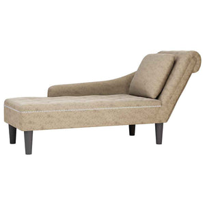 Chaiselongue Hellgrau Kunstleder Rechte Armlehne