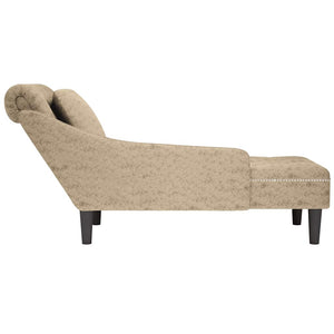 Chaiselongue Hellgrau Kunstleder Rechte Armlehne