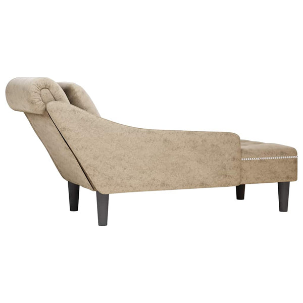 Chaiselongue Hellgrau Kunstleder Rechte Armlehne