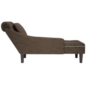 Chaiselongue Grau Kunstleder Rechte Armlehne