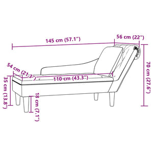vidaXL Chaise longue avec coussin et accoudoir droit vert kaki en similicuir