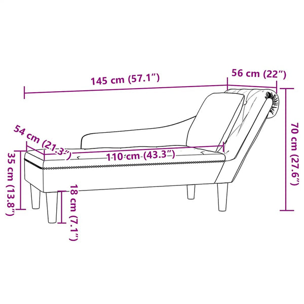 vidaXL Chaise longue avec coussin et accoudoir droit vert kaki en similicuir