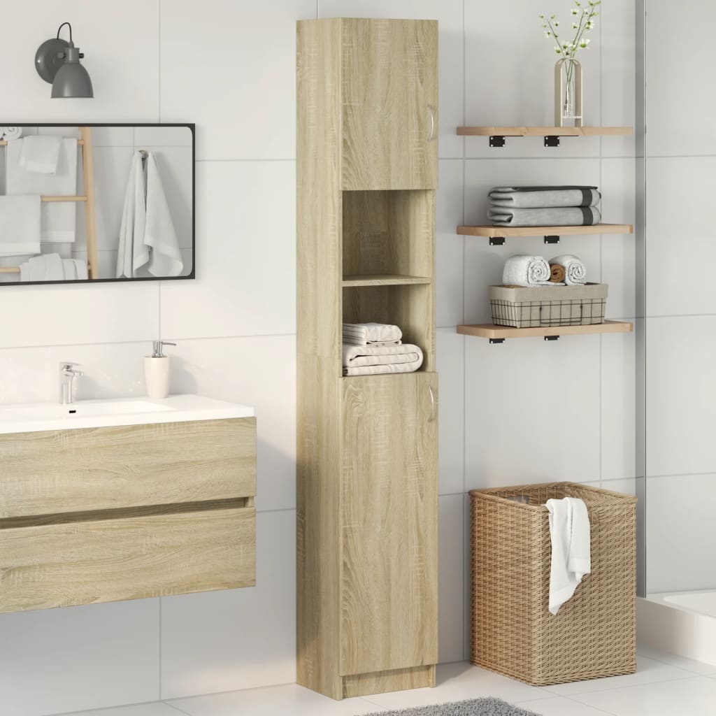 Badezimmerschrank Sonoma Eiche 32x25,5x190 cm
