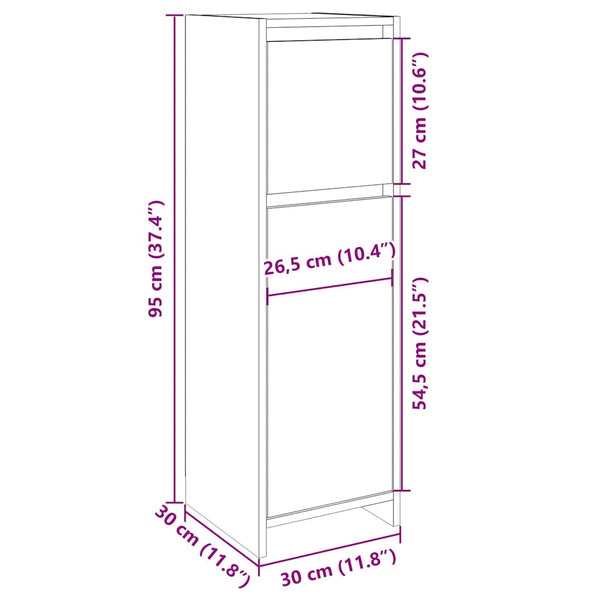 Badezimmerschrank Sonoma Eiche 30x30x95 cm