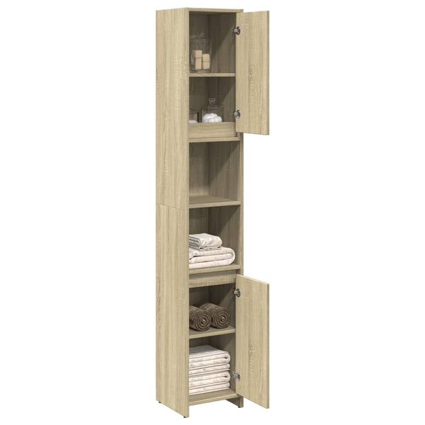Badezimmerschrank Sonoma Eiche 30x30x183,5cm