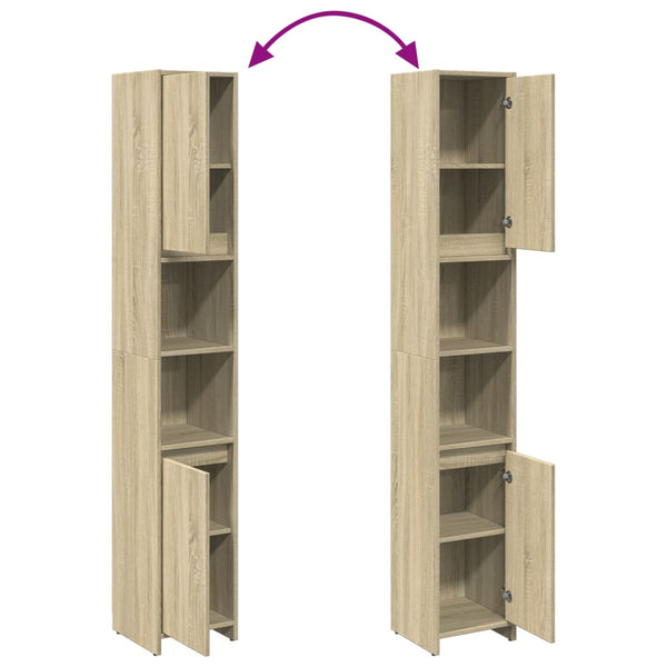 Badezimmerschrank Sonoma Eiche 30x30x183,5cm