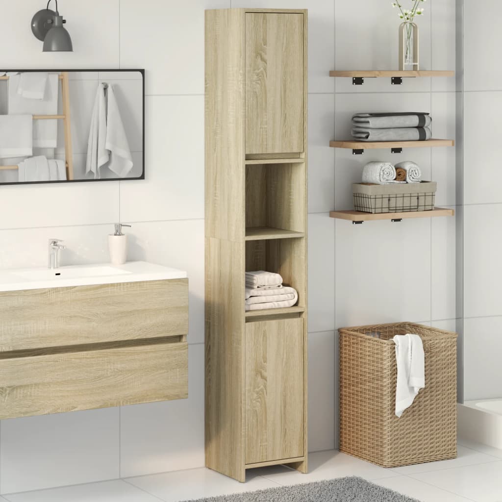Badezimmerschrank Sonoma Eiche 30x30x183,5cm