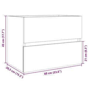 Waschbeckenunterschrank Sonoma-Eiche 60cm