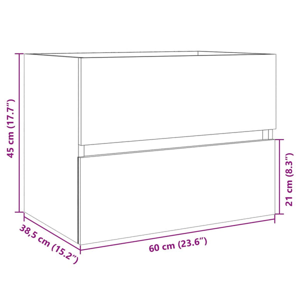Waschbeckenunterschrank Sonoma-Eiche 60cm