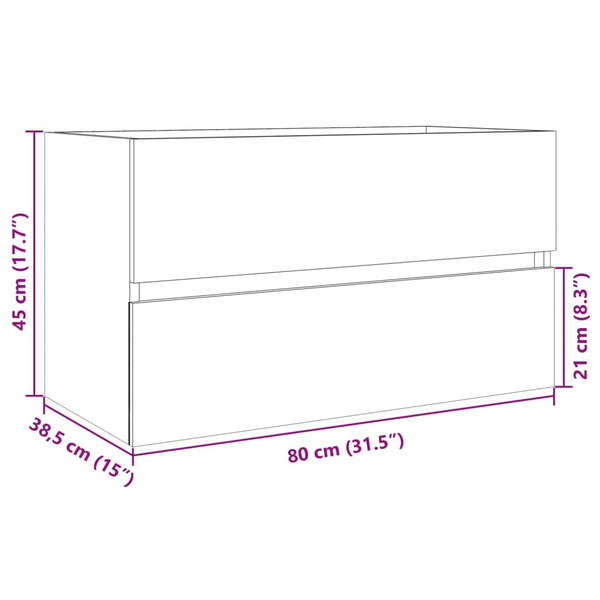 Waschbeckenunterschrank Sonoma-Eiche 80cm