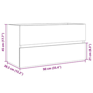 Waschbeckenunterschrank Sonoma-Eiche 90cm