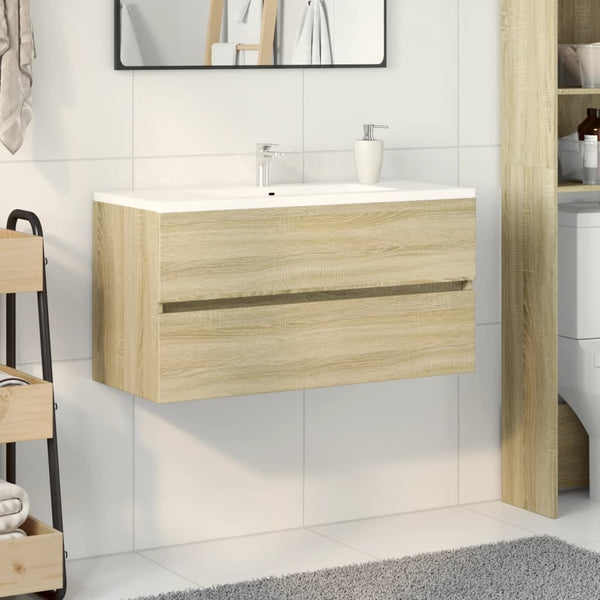 Waschbeckenunterschrank Sonoma-Eiche 90cm