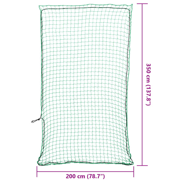 Grünes Anhängernetz mit Gummiseil 3,5x2 m