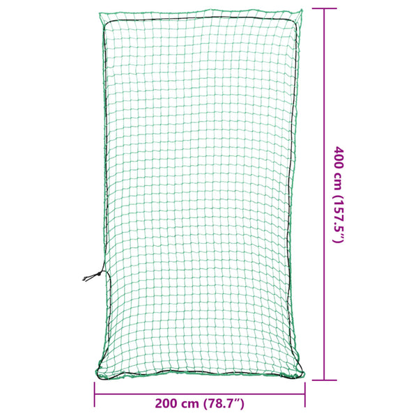 Grünes Anhängernetz mit Gummiseil 4x2 m