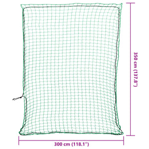 Grünes Anhängernetz mit Gummiseil, 3,5x3 m