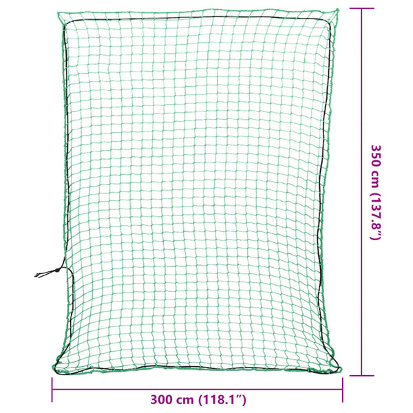Grünes Anhängernetz mit Gummiseil, 3,5x3 m