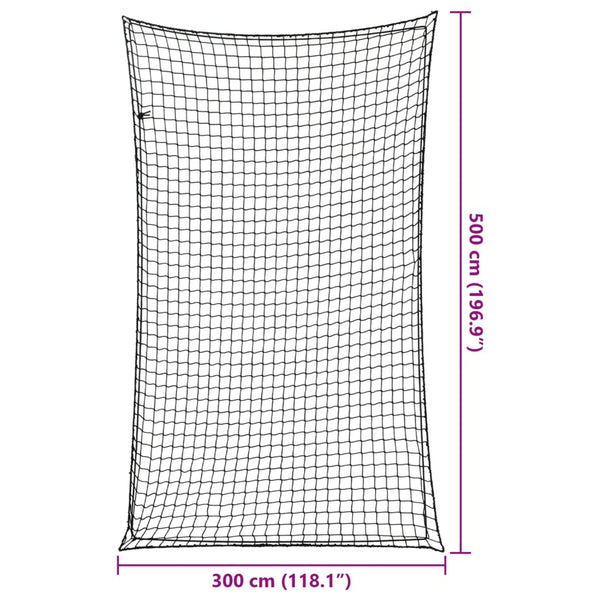 Anhängernetz Schwarz 5x3 m mit Gummiseil