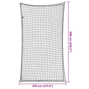 vidaXL Filet de remorque avec corde élastique Noir 6x3,5 m PP